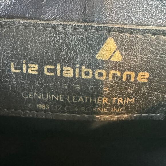 Vintage 1983 Liz Claiborne Navy Blue Leather Crossbody Purse - Picture 5 of 9